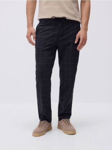 Reserved - Штани slim carrot у клітинку - чорний - 5476L-99P