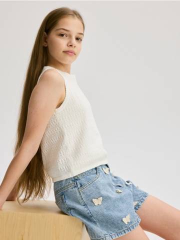 Reserved - GIRLS` SHORTS - синій - 706DU-50J Reserved - GIRLS` SHORTS - синій - 706DU-50J