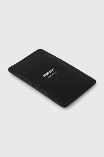 Кожаный чехол на карты AMBUSH Amblem Card Case цвет чёрный BMND009S24LEA Кожаный чехол на карты AMBUSH Amblem Card Case цвет чёрный BMND009S24LEA