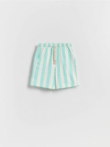 Reserved - Смугасті бавовняні шорти - кремовий - 445DT-01X