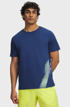 Мужская синяя футболка UA M Velociti Flash Logo SS Синий XL Under Armour 6015237-997