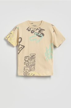 Reserved - Бавовняна футболка - бежевий - 978IS-08X