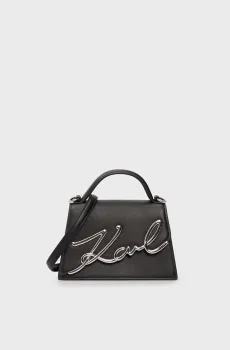 Женская черная кожаная сумка Черный ONESIZE Karl Lagerfeld 240W3004