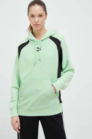 Кофта Puma женская цвет зелёный с капюшоном узор Кофта Puma женская цвет зелёный с капюшоном узор