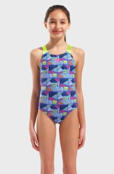 Детский синий купальник с узором CANDIES SWIMSUIT SWIM PRO BACK Синий 14 Arena 010285-760