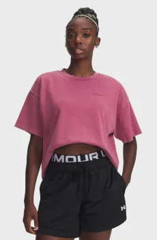 Женская розовая футболка UA HWT Boxy Wash SS Розовый S Under Armour 6007690-659