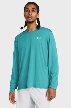Мужской бирюзовый лонгслив UA LAUNCH LONGSLEEVE Бирюзовый L Under Armour 1382584-464