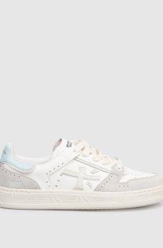 Белые кожаные кроссовки Quinnd с логотипом