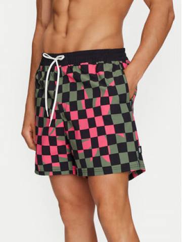Vans Шорти для плавання Primary Checkboard Elastic Boardshort VN000G7R Чорний Regular Fit Vans Шорти для плавання Primary Checkboard Elastic Boardshort VN000G7R Чорний Regular Fit