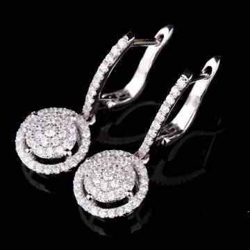 Серебряные серьги с фианитами (родий) 121322 Серебряные серьги с фианитами (родий) 121322