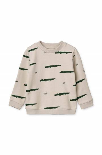 Детская хлопковая кофта Liewood цвет бежевый узор