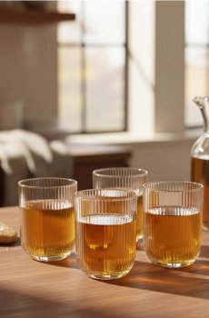 Рифлені склянки, 4 шт. - білий