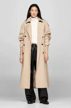 Женский бежевый тренч COTTON OVERSIZED TRENCH Бежевый XS-S Tommy Hilfiger WW0WW43336