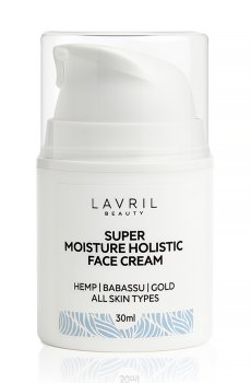 Глубоко увлажняющий крем-гель для лица LAVRIL BEAUTY Super Moisture Holistic Face Cream с коноплей, бабассу и биозолотом, 30 мл