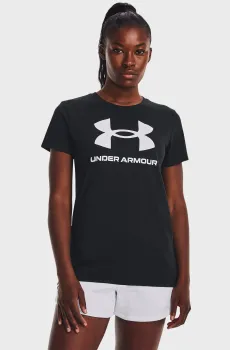 Женская черная футболка Live Sportstyle Graphic SSC Черный M Under Armour 1356305-001