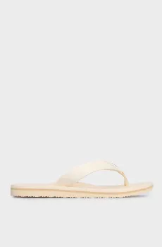 Женские бежевые вьетнамки TH EMBLEM BEACH SANDAL Бежевый 38 Tommy Hilfiger FW0FW07900