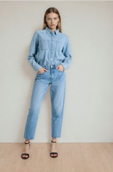 Класичні джинси mom fit - синій