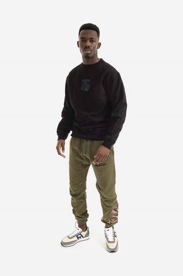 Хлопковая кофта Maharishi мужская цвет чёрный с аппликацией 8075.BLACK-BLACK Хлопковая кофта Maharishi мужская цвет чёрный с аппликацией 8075.BLACK-BLACK