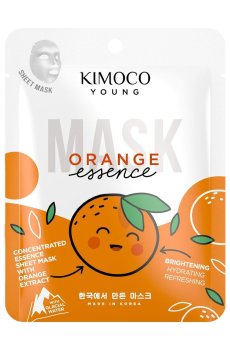 Осветляющая увлажняющая тканевая маска для лица Kimoco Young Concentrated Essence Sheet Mask, Orange, 25 мл