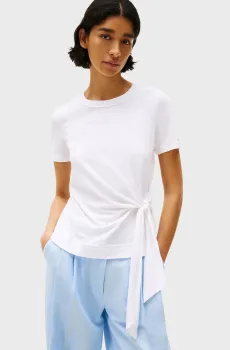 Женская белая футболка KNOT BOAT-NK Белый S Tommy Hilfiger WW0WW44559