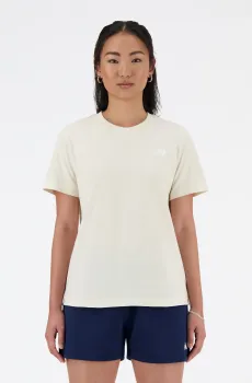 Женская бежевая футболка Small Logo Белый XL New Balance WT41509LIN