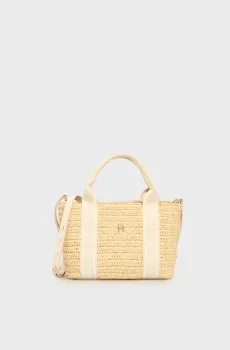 Женская бежевая сумка TH SPRING LOGO MINI TOTE Бежевый ONESIZE Tommy Hilfiger AW0AW17199