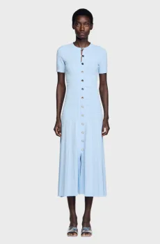 Женское голубое платье Голубой 42 Sandro SFPRO04679_Sky Blue