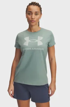 Женская мятная футболка UA Logo SS Ментоловый XS Under Armour 1356305-348