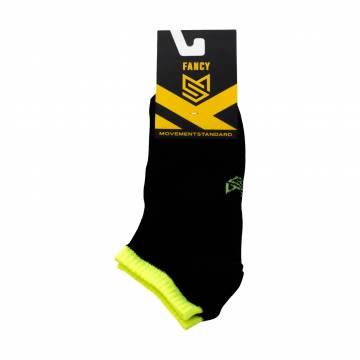 Носки унисекс MovementStandard Fancy M0305S спортивные, ультракороткие, 49 черно-салатовые, размер 42-45