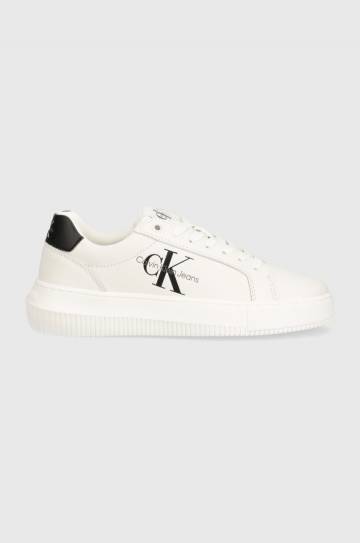 Кожаные кроссовки Calvin Klein Jeans YW0YW00823 CHUNKY CUPSOLE MONOLOGO W цвет белый Кожаные кроссовки Calvin Klein Jeans YW0YW00823 CHUNKY CUPSOLE MONOLOGO W цвет белый
