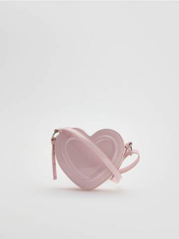 Reserved - Сумочка у формі серця - пастельний рожевий - 318GH-03X