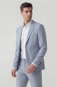 Reserved - Картатий блейзер slim fit - світло-блакитний - 031IZ-50P