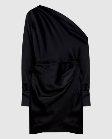 Черное платье миди Cameron на одно плечо