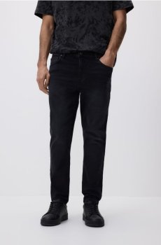 Reserved - Джинси carrot slim з ефектом прання - чорний - YW482-99J