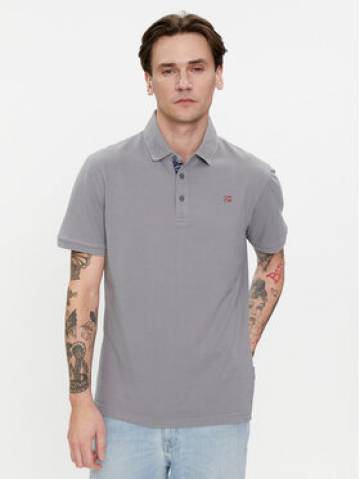 Napapijri Поло Eolanos 3 NP0A4GB3 Сірий Regular Fit Napapijri Поло Eolanos 3 NP0A4GB3 Сірий Regular Fit
