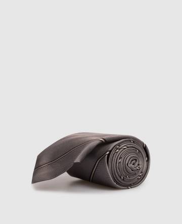 Серый галстук из шелка в полоску