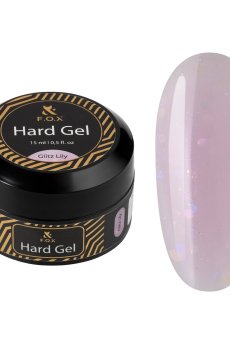 Жидкий строительный гель для ногтей F.O.X Hard Gel, Glitz Lily, 15 мл