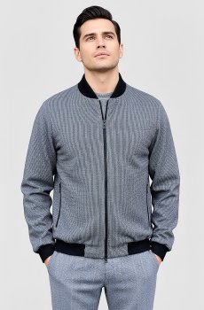 Серый мужской бомбер с кашемира AP-2502-C-grey-check