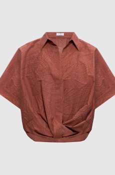 Терракотовая рубашка в узор