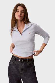 Женское голубое поло HENLEY Голубой XS Calvin Klein LV047H203G