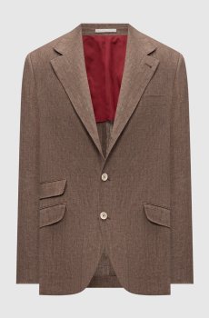 Коричневый жакет из льна