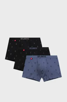 Мужские боксеры с узором (3 шт) Разноцветный XXL Atlantic 3MH-227