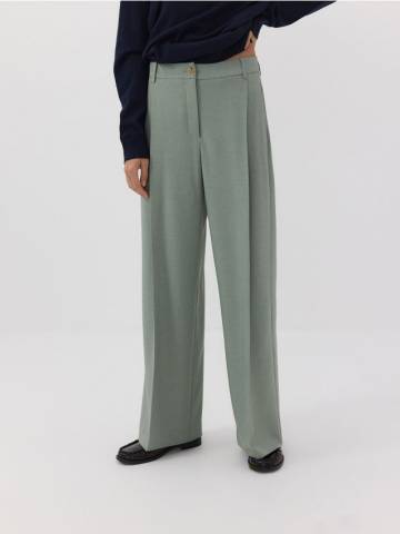 Reserved - Широкі штани - блідо-зелений - 1485I-07M