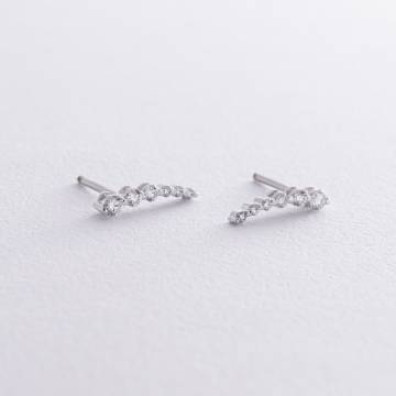 Золотые серьги - пусеты с бриллиантами сб0482м Золотые серьги - пусеты с бриллиантами сб0482м