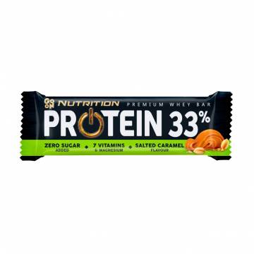 Протеиновый батончик Go On Nutrition Protein 33% Соленая карамель, с витаминами, без сахара, 50 г