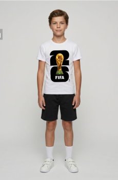 Бавовняна футболка з принтом FIFA World Cup - білий