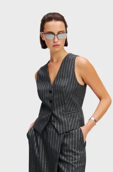 Женский серый жилет в полоску PINSTRIPE WAISTCOAT Серый 40 Karl Lagerfeld A1W14026