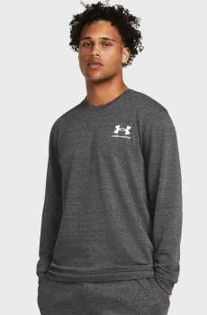Мужской темно-серый свитшот UA Rival Terry LC Crew Серый XL Under Armour 1370404-025