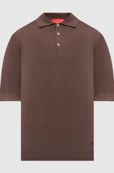 Коричневое поло из шелка