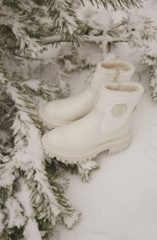 Черевики зимові шкіряні білі Estro ER00112180